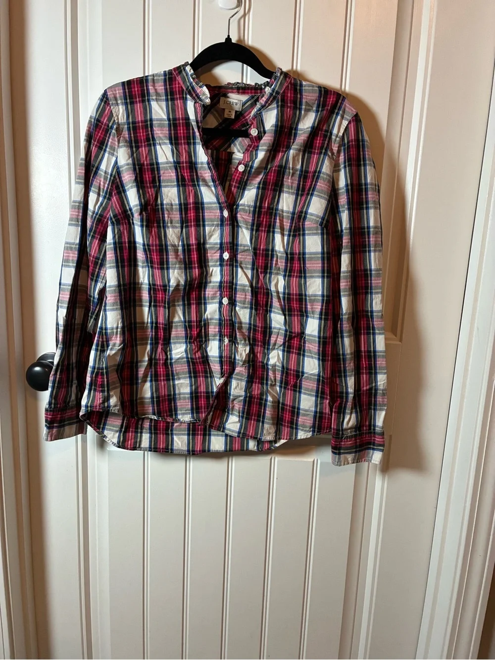 J. Crew Plaid Button-Down Shirt - Red, Blue, White Medium